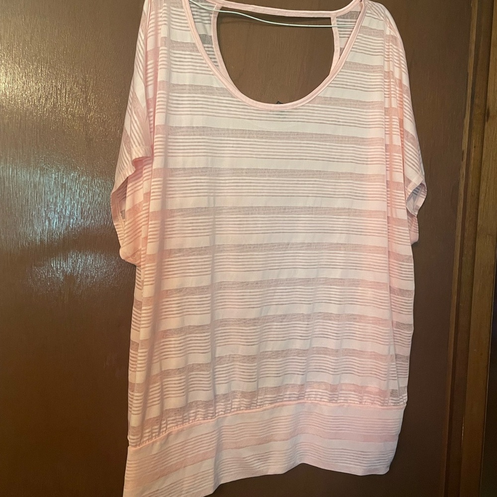 Lane Bryant Pink Boxy Blouse Relaxed Fit